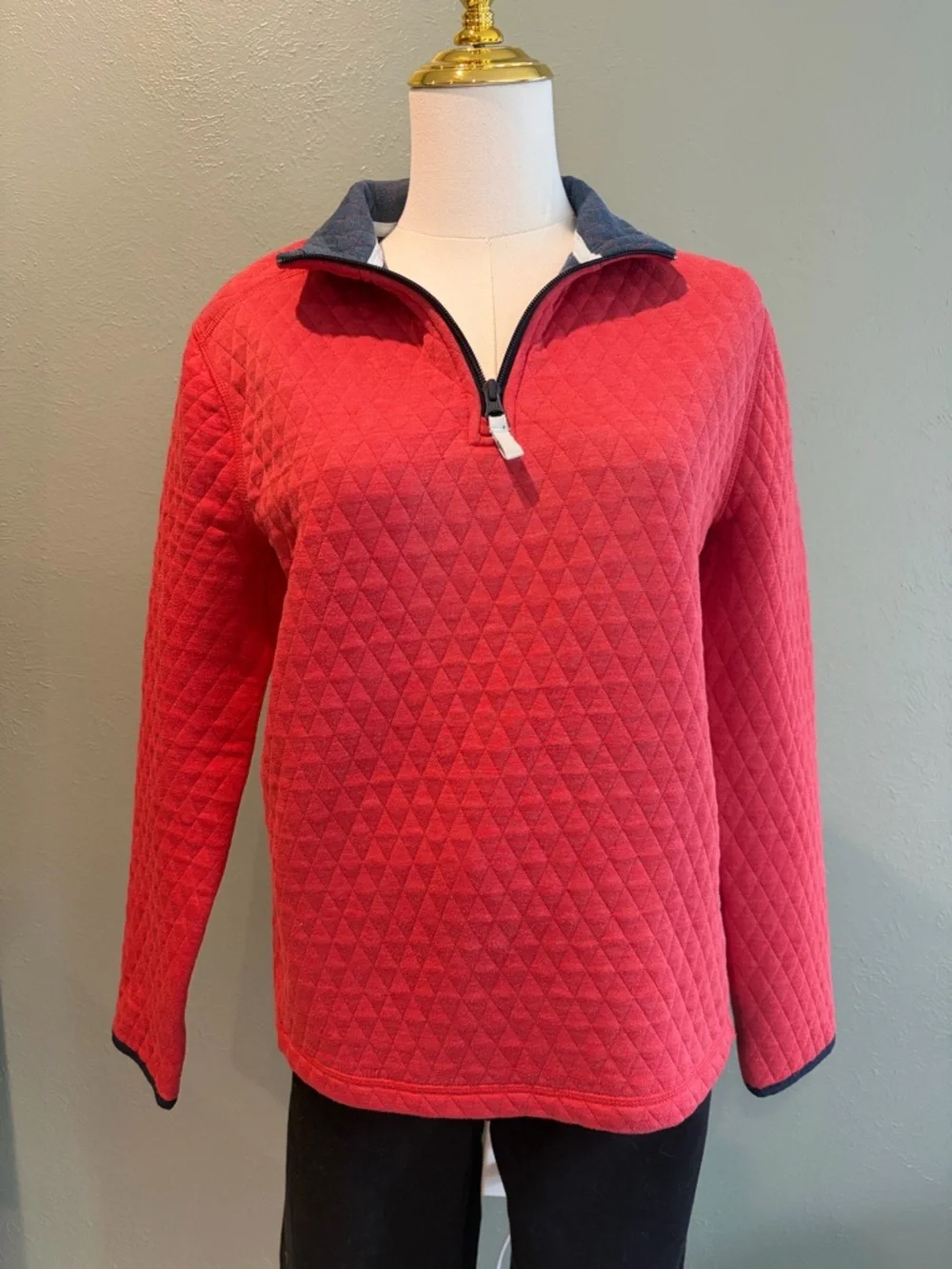 Men's S J. Crew Quilted diamond half-zip pullover